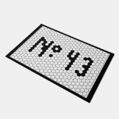 家屋番号43ヴィンテージタイルデザイン書式 ドアマット (アングル)