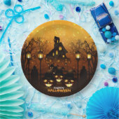 家幽霊のよく出るとカボチャ ペーパープレート (パーティー)