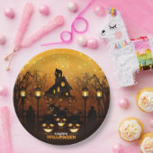 家幽霊のよく出るとカボチャ ペーパープレート (パーティー)