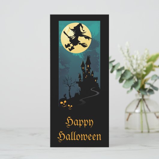 家幽霊のよく出ると魔女のシルエットブックマーク (スタンド正面)