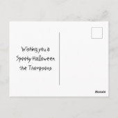 家幽霊のよく出ると魔女飛んでいるカード ポストカード (裏面)