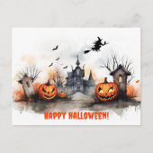 家幽霊のよく出るカボチャの魔女 ポストカード (正面)