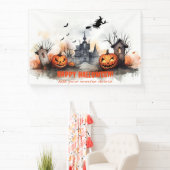 家幽霊のよく出るカボチャの魔女 横断幕 (インサイチュ)