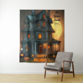 家幽霊のよく出るハッピーハローウィンファミリ名 |年 タペストリー (インサイチュ)