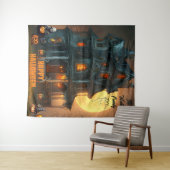 家幽霊のよく出るハッピーハローウィンファミリ名 |年 タペストリー (インサイチュ(横))