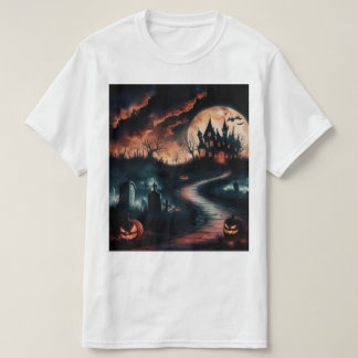 「家幽霊のよく出るハロウィーンの夜Tシャツ」 Tシャツ