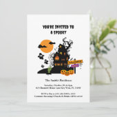 家幽霊のよく出るハローウィンパーティ招待状カード 招待状 (スタンド正面)