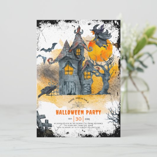 家幽霊のよく出るハローウィンパーティ招待 招待状 (スタンド正面)