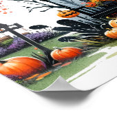 家幽霊のよく出るハローウィンパーティ標識 ポスター (角)