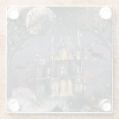 家幽霊のよく出る屋 |不気味満月の木とこうもり ガラスコースター (裏面)