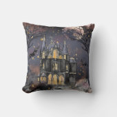 家幽霊のよく出る屋 |不気味満月の木とこうもり クッション (正面)