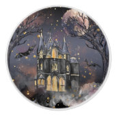 家幽霊のよく出る屋 |不気味満月の木とこうもり セラミックノブ (正面)