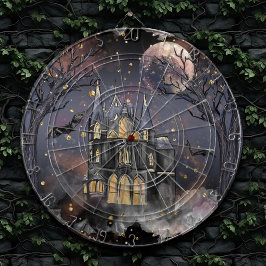 家幽霊のよく出る屋 |不気味満月の木とこうもり ダーツボード