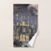 家幽霊のよく出る屋 |不気味満月の木とこうもり バスタオルセット (ハンドタオル)