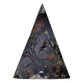 家幽霊のよく出る屋 |不気味満月の木とこうもり パーティーハット (左)