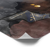 家幽霊のよく出る屋 |不気味満月の木とこうもり ポスター (角)