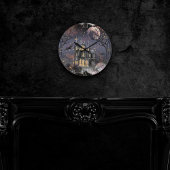 家幽霊のよく出る屋 |不気味満月の木とこうもり ラウンド壁時計