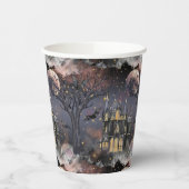 家幽霊のよく出る屋 |不気味満月の木とこうもり 紙コップ (左)