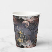 家幽霊のよく出る屋 |不気味満月の木とこうもり 紙コップ (右)