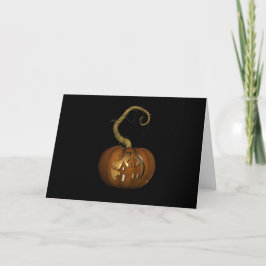 家幽霊のよく出る彫りカボチャのハロウィンカード カード