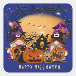 家幽霊のよく出る格言とジャックランタンハロウィーン スクエアシール