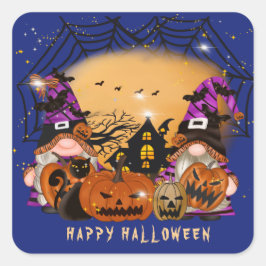 家幽霊のよく出る格言とジャックランタンハロウィーン スクエアシール