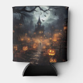 家幽霊のよく出る、カボチャとこうもりハロウィーン 缶クーラー (正面)