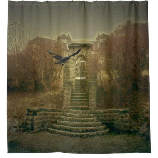 家幽霊のよく出る シャワーカーテン (正面)