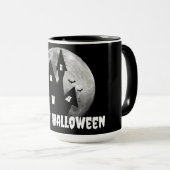 家幽霊のよく出る、満月とこうもり マグカップ (正面右)