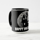 家幽霊のよく出る、満月とこうもり マグカップ (正面左)