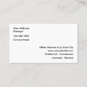 家庭およびオフィスの清掃用名刺 名刺 (裏面)