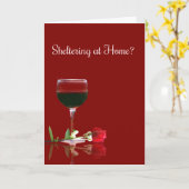 家庭でのコロナウイルス·ワインの保護 カード (黄色い花)