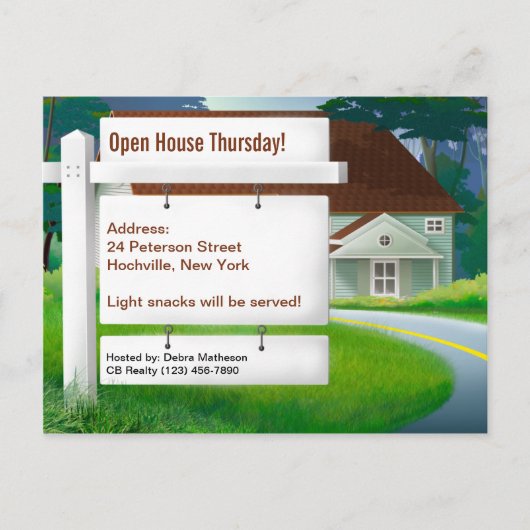 家庭で不動産の郵便はがき インビテーションポストカード (正面)