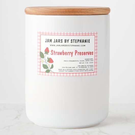 家庭で作られた食品のラベル 果物の保存料 フードラベル (正面)