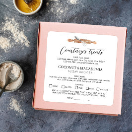 家庭で作られるキッチンの具材の水彩アート スクエアシール