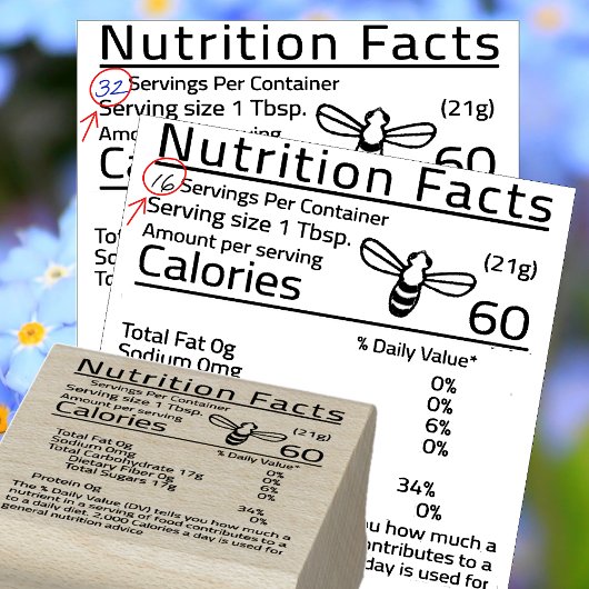 家庭で編集はちみつ栄養サービングサイ空白のズ ラバースタンプ