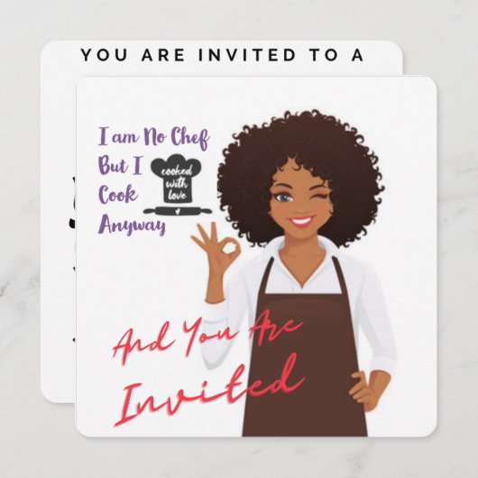 家庭で調理された食事 招待状 (正面/裏面)