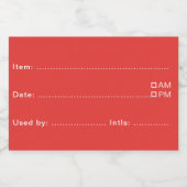 家庭とキッチン用の明るい赤い食品ラベル フードラベル (シングルラベル)