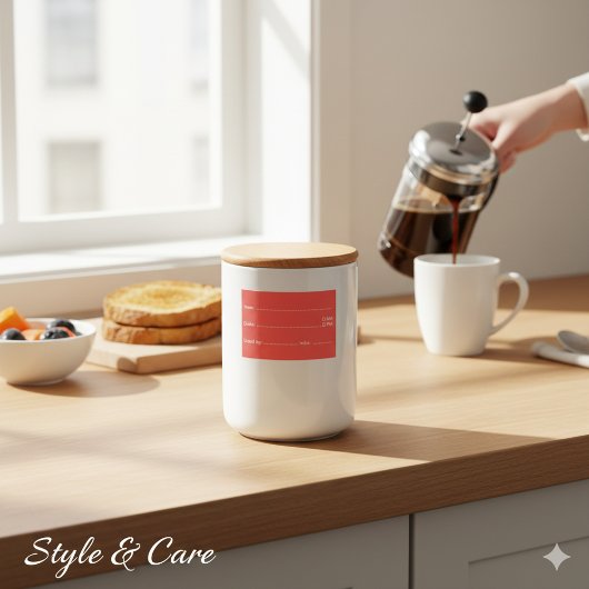 家庭とキッチン用の明るい赤い食品ラベル フードラベル