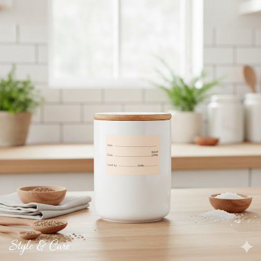 家庭とキッチン用ソフトベージュ食品ラベル フードラベル