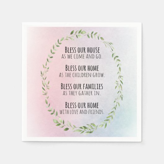 家庭と家族のための恵み スタンダードカクテルナプキン (正面)