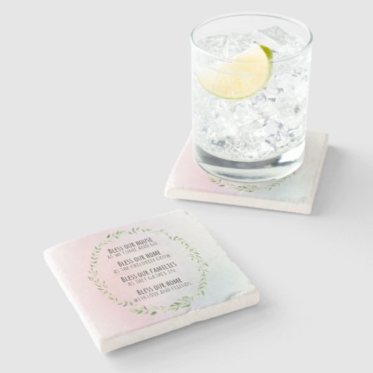 家庭と家族のための恵み ストーンコースター (横)