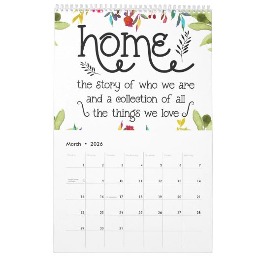 家庭と家族 カレンダー (3月 2026)