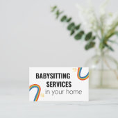 家庭のベビーシッターのサービス、おもしろいレインボースター 名刺 (スタンド正面)