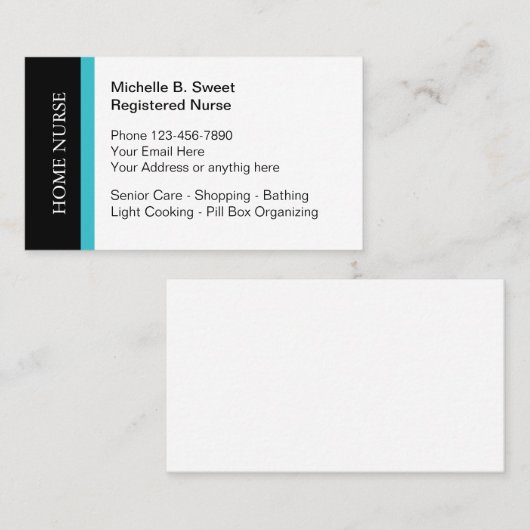 家庭の健康の年長の心配 名刺 (正面/裏面)