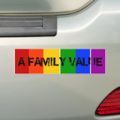 家庭の大切さ陽気なLGBTの虹 バンパーステッカー (車上)