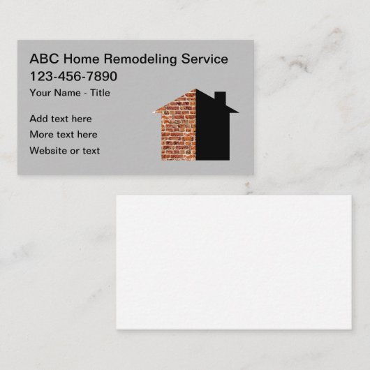 家庭の改造と改修 名刺 (正面/裏面)