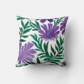 家庭の紫色の花フローラ抽象芸術 クッション (裏面)