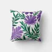 家庭の紫色の花フローラ抽象芸術 クッション (正面)
