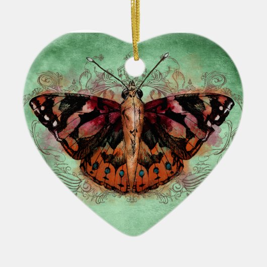 家庭の色彩の鮮やかな女性 セラミックオーナメント (正面)